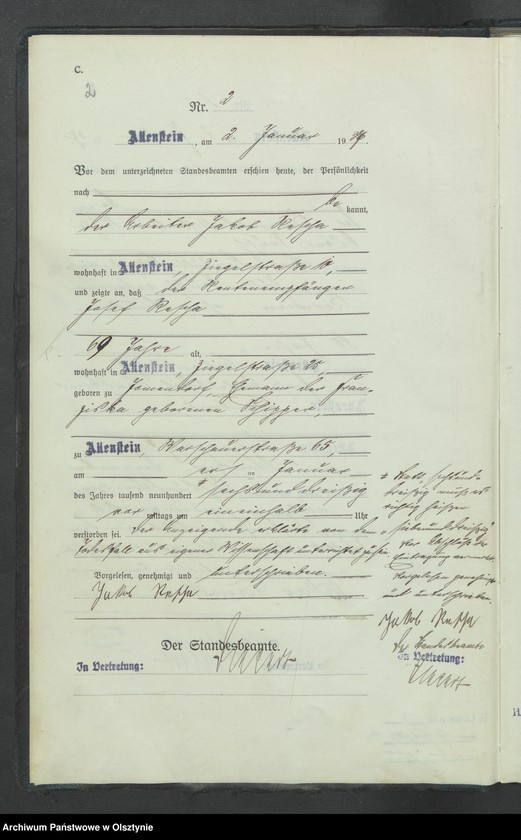 image.from.unit.number "Sterbe-Haupt-Register Tom I, Nr 1-351"