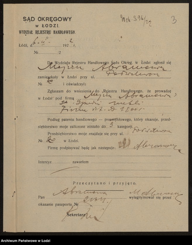 Obraz 5 z jednostki "Mojżesz Abramowicz- sprzedaż mebli"