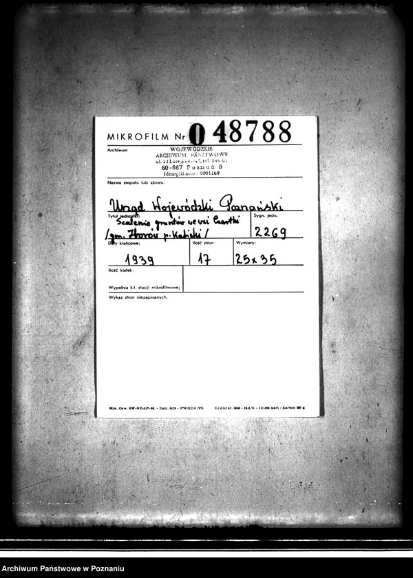 image.from.unit.number "Scalenie gruntów we wsi Czartki /gmina Zborów powiat kaliski/"