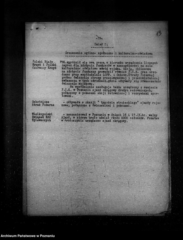 Obraz 17 z jednostki "Sprawozdanie kwartalne z życia polskich legalnych stowarzyszeń i związków za okres od 1 lipca do 31 grudnia 1933 r."