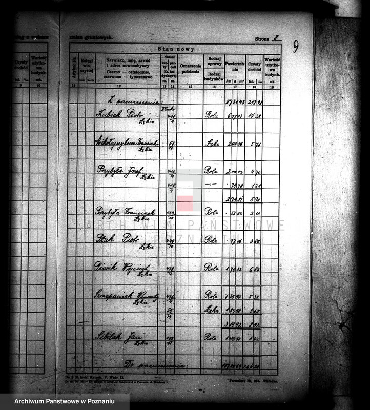 Obraz 13 z jednostki "Wykaz nabywców i powierzchni parcelacji majątku Gościeszyn powiatu wolsztyńskiego"