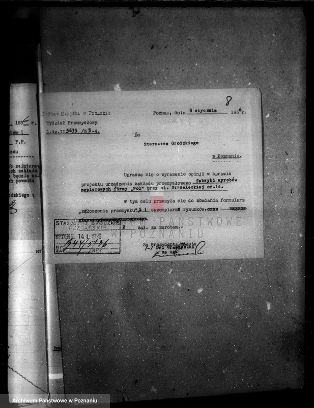 Obraz 12 z jednostki "Zatwierdzenie zakładu przemysłowego /fabryki wyrobów papierniczych firmy "Pol" w Poznaniu"