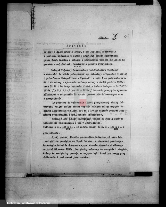 Obraz 9 z jednostki "Jeziorki-Kosztowskie odprawy z art.. 44 ustawy o wykonaniu reformy rolnej"