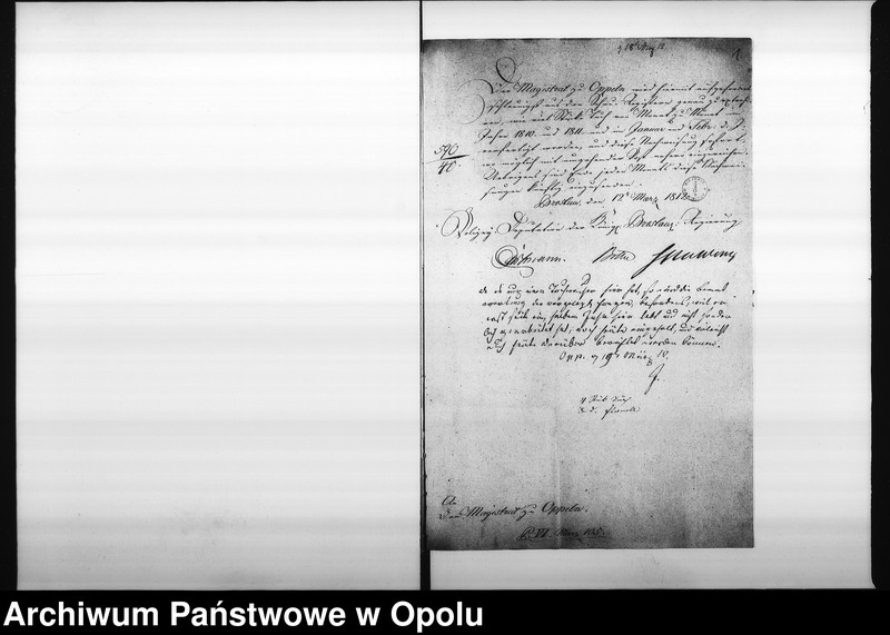 Obraz 5 z jednostki "Acta des Magistrats zu Oppeln von Einsendung der monathl[ichen] Nachweisnung der Tuch Fabrication Vol. I de anno 1812"