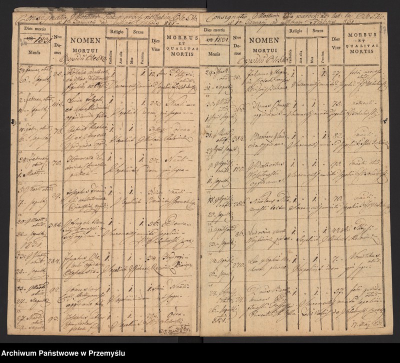Obraz 16 z jednostki "[Odpisy ksiąg urodzeń, małżeństw, zgonów parafii rzymskokatolickiej Olesko z 1831 roku]"
