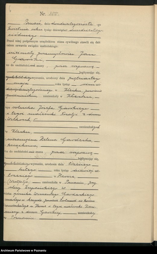 Obraz 8 z jednostki "Księga miejscowa małżeństw tom II [Rejestr główny małżeństw]"