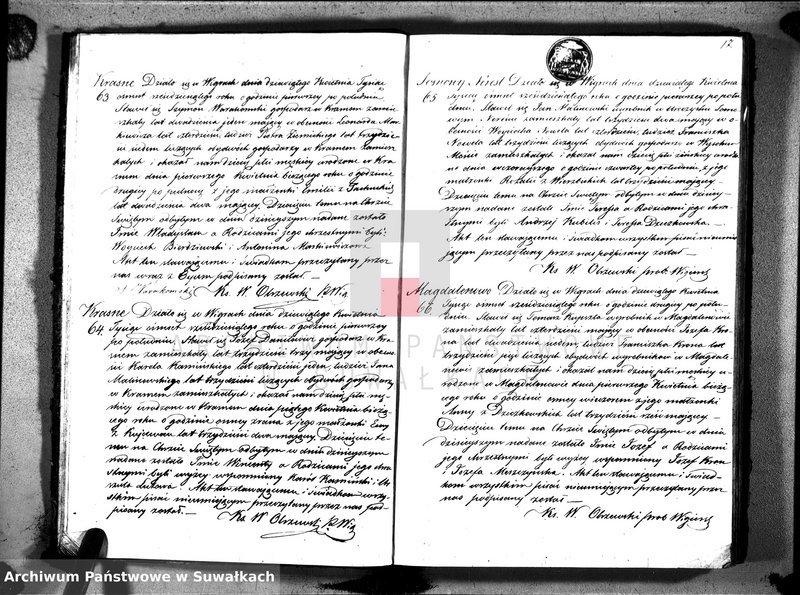 image.from.unit.number "Duplikat akt urodzonych, zaślubionych i zmarłych parafii wigierskiej z roku 1860"