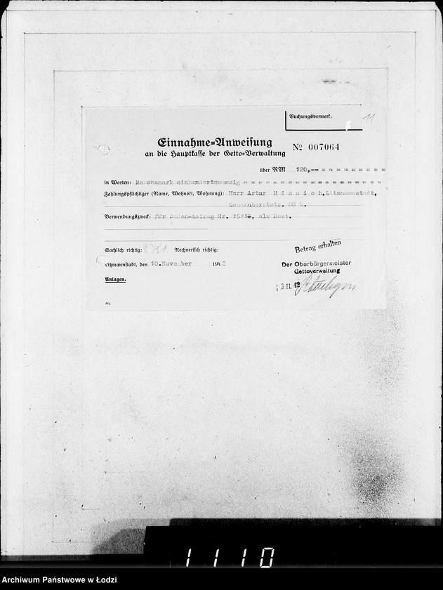 Obraz 15 z jednostki "J.1521-1540 [Wnioski Żydów z Getta o zwrot należności za towar wzięty na kredyt]"