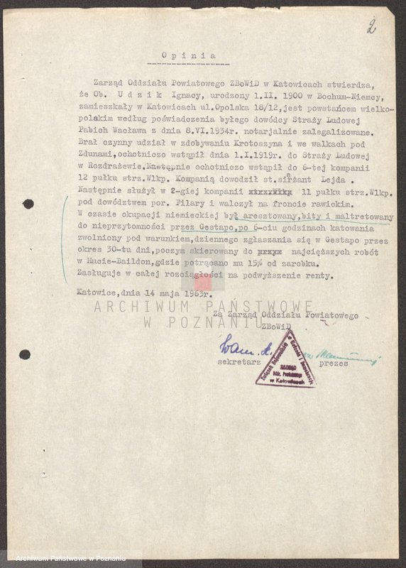 Obraz 11 z jednostki "Życiorysy powstańców wielkopolskich: U - V."