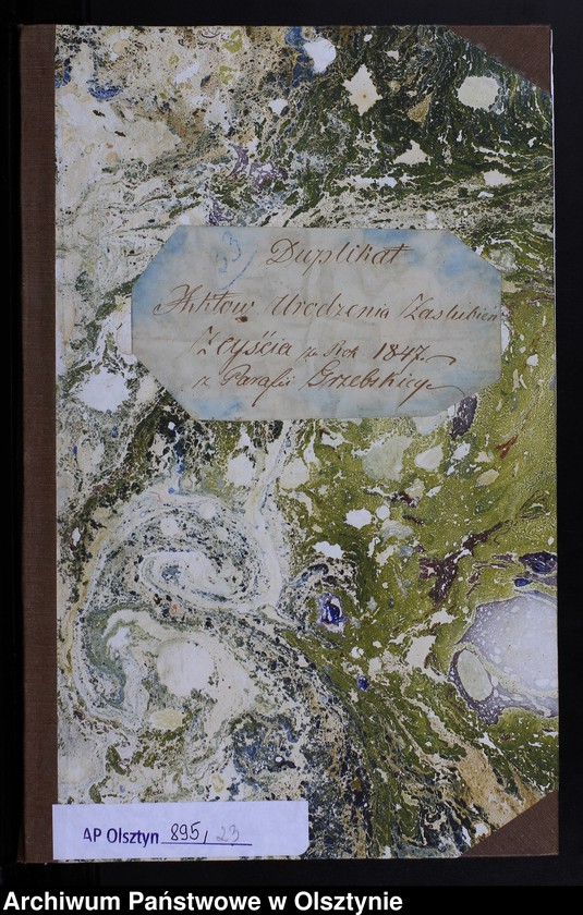 image.from.unit.number "Duplikat Aktów Urodzenia, Zaślubień, Zeyścia za Rok 1847 z Parafii Grzebskiey"