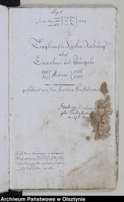 image.from.unit.number "Kirchen-Rechnung über Einnahme und Ausgabe"