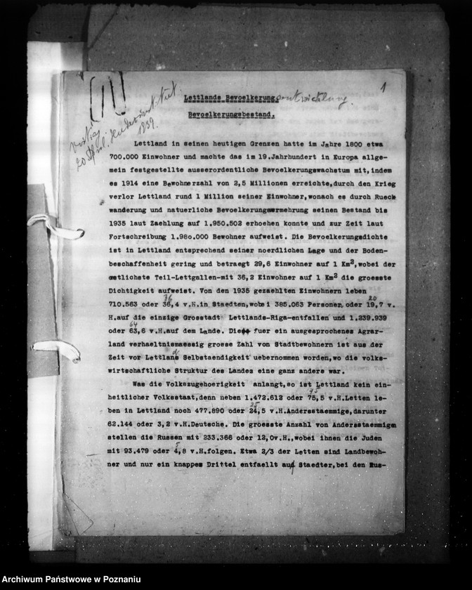 Obraz 5 z jednostki "Opracowanie dotyczące Lettlands Bevölkerungsentwicklung. Bevölkerungszustand"
