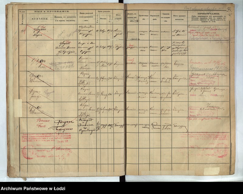 Obraz 17 z jednostki "[Księga ludności stałej m. Łodzi guberni piotrkowskiej - Dzielnicy Bałuty nr domu 95-115]"