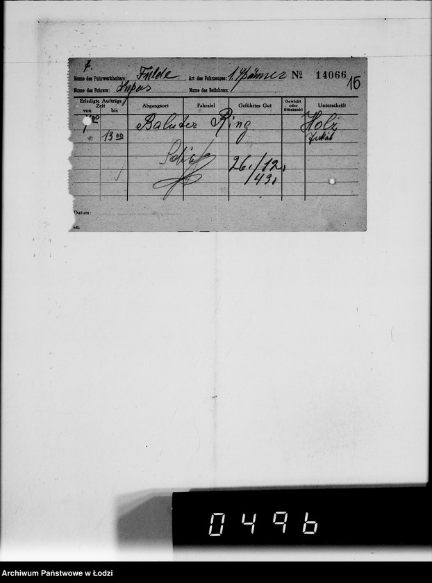 Obraz 19 z jednostki "A.Fulde [rachunki za usługi transportowe dla Getta]"