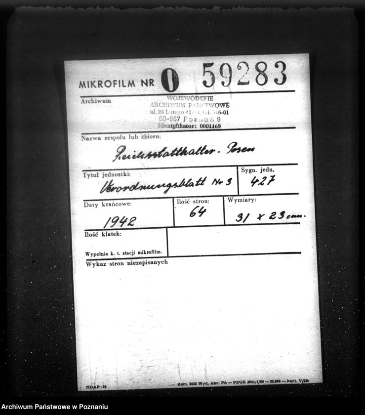 Obraz 2 z jednostki "Verordnungsblatt Nr. 3"