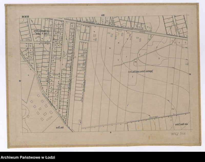 Obraz 2 z jednostki "Mapa sytuacyjno-wysokościowa Łodzi sekcja NW16 - ul.: Liniowa, Złotno, Garnizonowa, partyzantów, Bruska, Płatowcowa, Czołgistów, Fizylierów, Spadochroniarzy, Jagodnica"