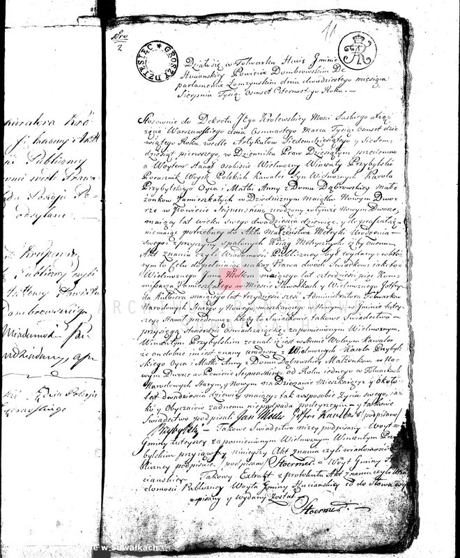 image.from.unit.number "Dowody do Akt Małżeństwa Gminy Wigierskiey od dnia 1 Maja 1814 Roku do dnia ostatniego Grudnia 1815 Roku."