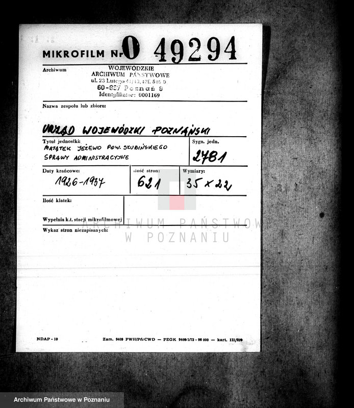 Obraz 2 z jednostki "Majątek Jeżewo powiatu szubińskiego /sprawy administracyjne/"