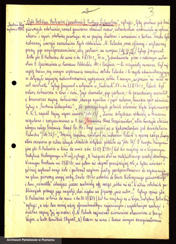 Obraz 10 z jednostki "Opinie powstańców i działaczy polityczno - społecznych oraz autorów historycznych publikacji o Mieczysławie Paluchu zebrane przez Jadwigę Krauze."