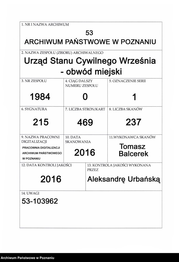 Obraz 1 z jednostki "Księga urodzeń"