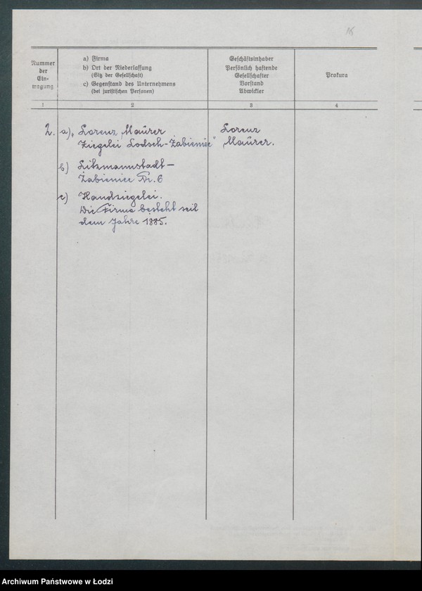 Obraz 17 z jednostki "Lorenc Maurer – cegielnia ręczna Łódź – Źabieniec"