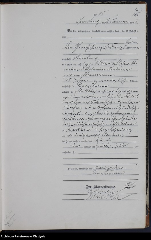 image.from.unit.number "Sterbe-Haupt-Register Nr 1 - 209"