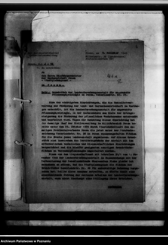 Obraz 10 z jednostki "Gauversuchsanstalt für Pflanzphysiologie Verlegung der Anstalt."