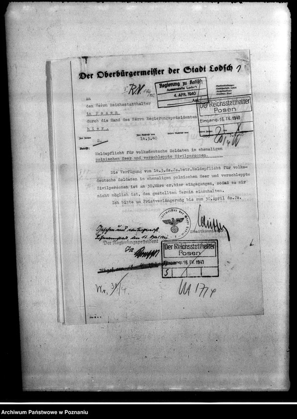 Obraz 5 z jednostki "Liste der Volksdeutschen, die im Jahre 1939, insbesondere während der deutsch - polnischen Feldzuges akls Ziwilpersonen verhaftel, interniert oderverschleppt worden sind (Łódź)"