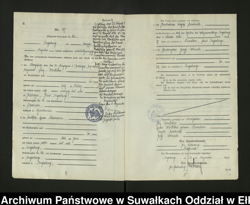 image.from.unit.number "[B2. Heirats = Register (Neben = Register) Standesamt Angerburg einschl. der Standesamtsbezirk, Gross Strengeln, Kehlen und Prinowen]"