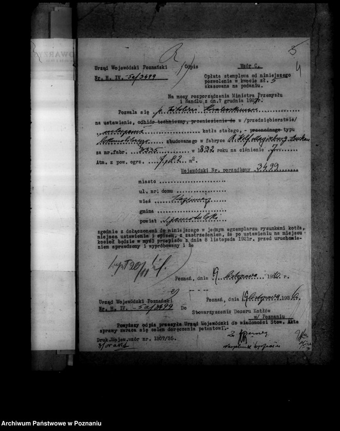 Obraz 8 z jednostki "Mleczarnia w Kaźmierzu powiat szamotulski nr woj. kotła 3499 własność W. Koralewskiego"