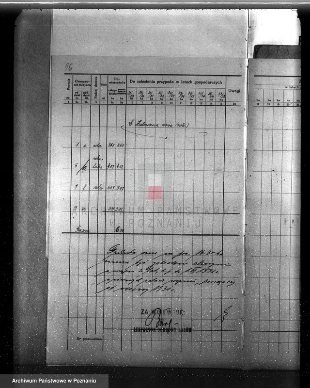 image.from.unit.number "Plan urządzenia gospodarstwa leśnego dla lasu majętności Myszkowo powiat szamotulski 1929-1939"