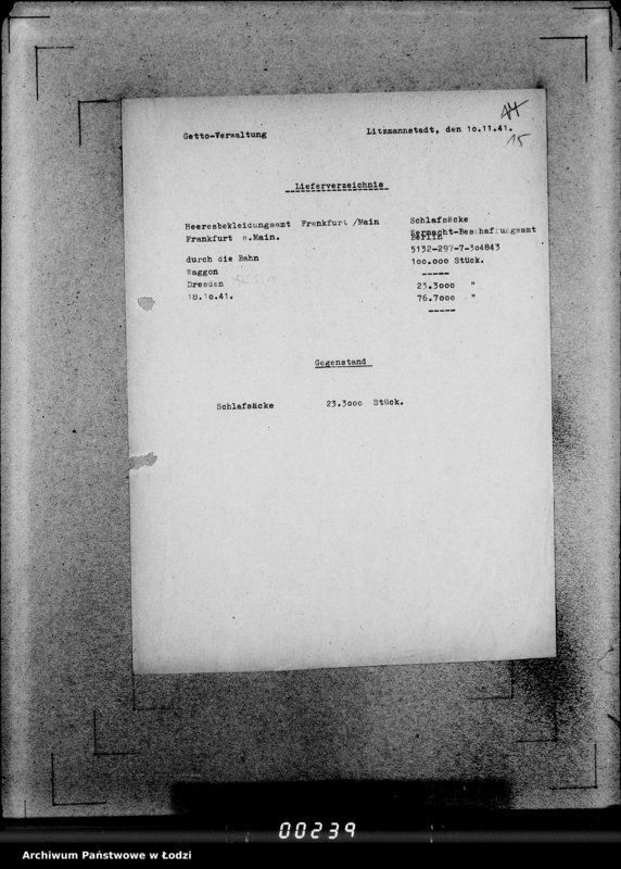 Obraz 19 z jednostki "297 Schlafsäcke. Auslieferungen"
