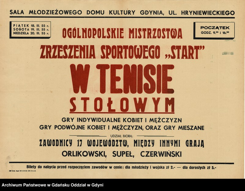 Obraz 3 z kolekcji "Afisze i plakaty wydarzeń sportowych organizowanych w Gdyni w latach 50. i 60. XX w.111"