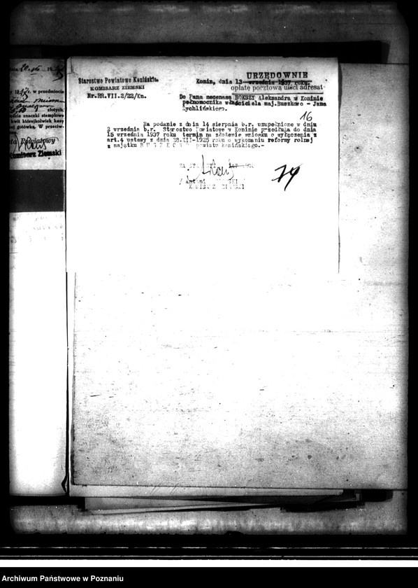 image.from.unit.number "Wyłączenie z art.. 4 ustawy o wykonaniu reformy rolnej z majątku Buszkowo powiatu konińskiego"