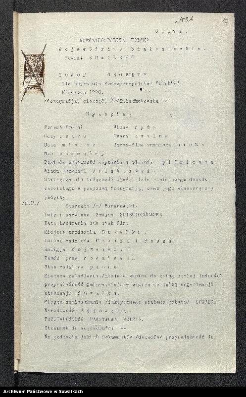 image.from.unit.number "[Dokumenty do akt małżeństw okręgu bożniczego w Suwałkach z 1922 roku]"