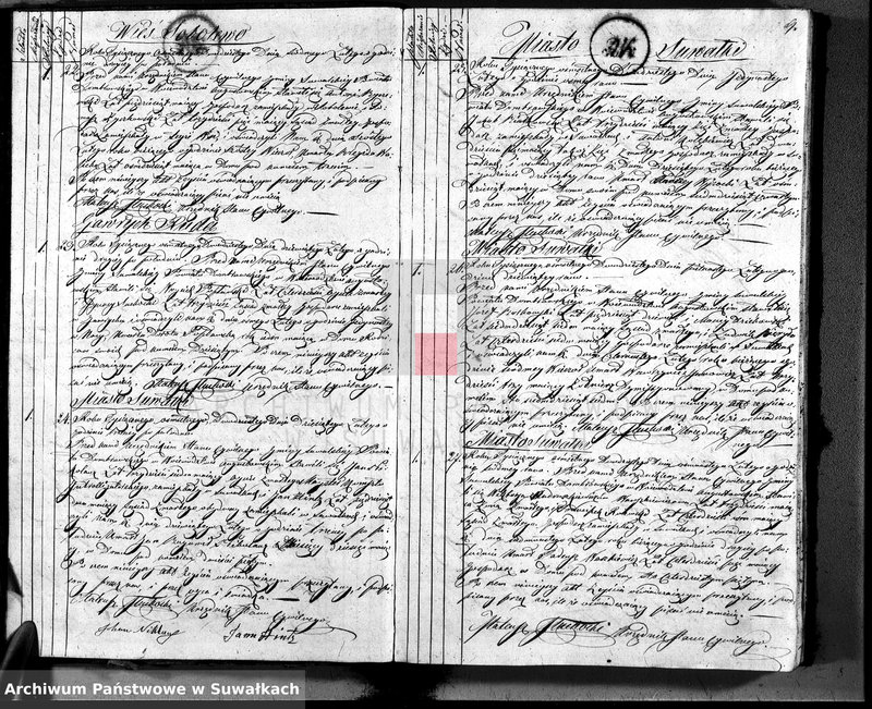 image.from.unit.number "Akta zejścia urzędnika stanu cywilnego gminy suwalskiey na rok 1820"