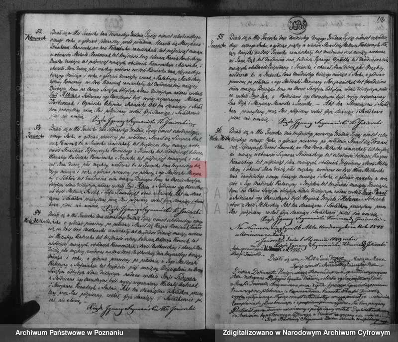 Obraz 12 z jednostki "Akta urodzeń, małżeństw i zgonu"