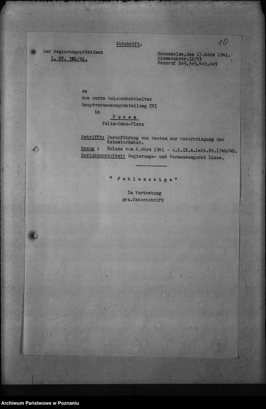 Obraz 14 z jednostki "Unterbringung der Katasterämter"