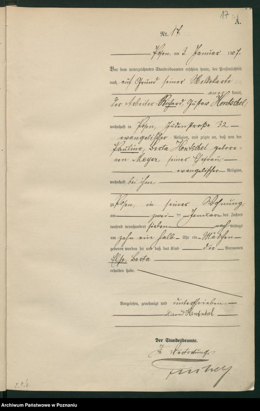 Obraz 19 z jednostki "Księga miejscowa urodzeń tom I [Rejestr główny urodzeń]"