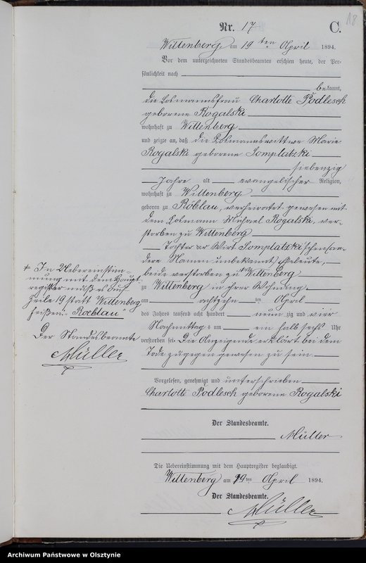 Obraz 20 z jednostki "Sterbe-Neben-Register Nr 1 - 59"