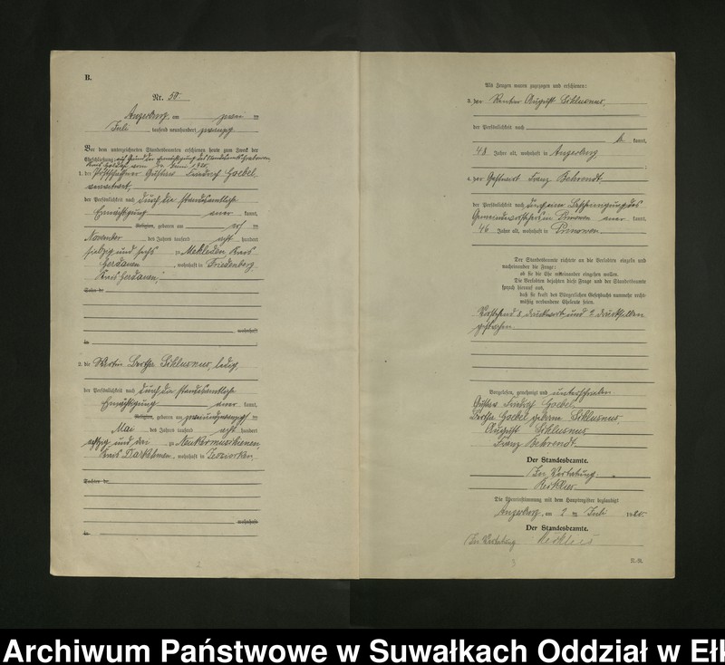image.from.unit.number "[Heirats - Register (Neben - Register) Standesamt Angerburg einschl. der Bezirke, Gr. Strengeln, Prinowen und Kehlen Kreis Angerburg] No 50 bis 115"