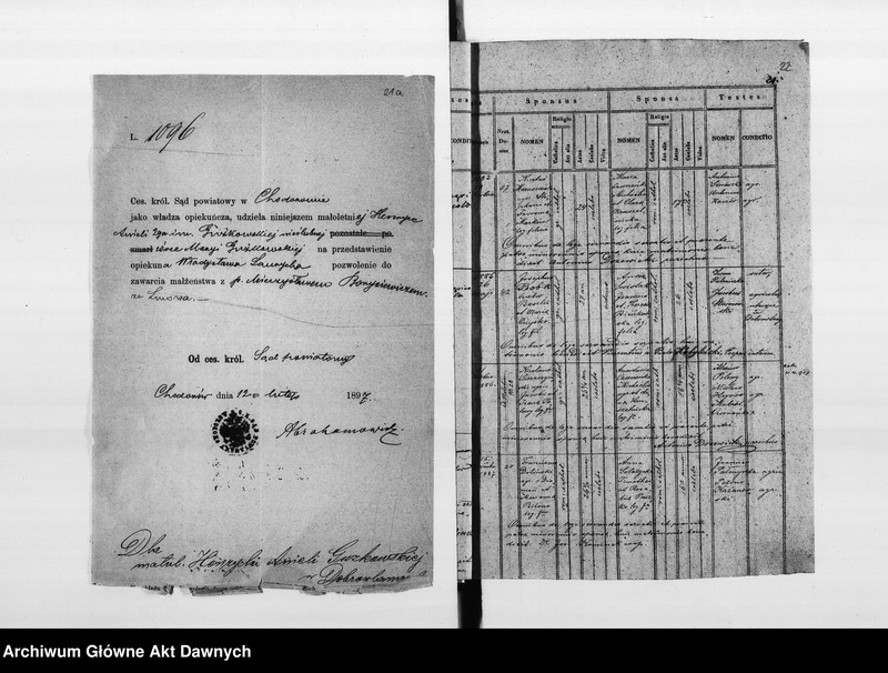 image.from.unit.number "Parafia: Chodorów. Dekanat: Świrz. Księga metrykalna ślubów dla wsi Dobrowlany."