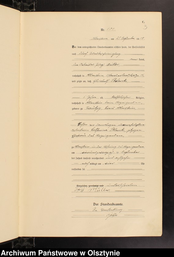 image.from.unit.number "Sterbe-Haupt-Register Tom II, Nr 600-877"