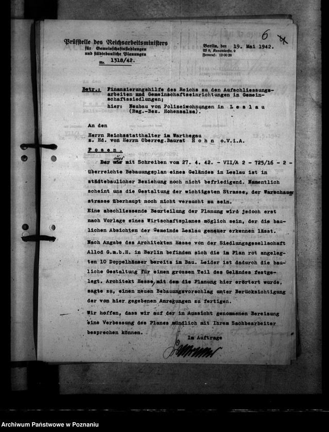 Obraz 10 z jednostki "Finanzierungshilfe. Antrag der Stadt Leslau (Włocławek)"