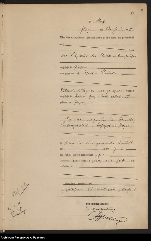 Obraz 4 z jednostki "Księga miejscowa zgonów tom III [Rejestr główny zgonów]"