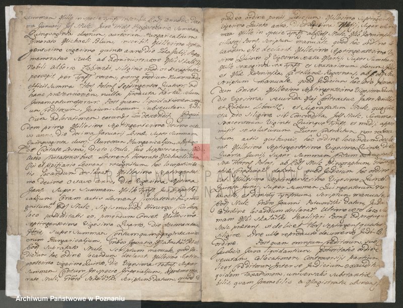 Obraz 5 z jednostki "Dekret specjalnej Komisji Królewskiej rozstrzygających sprawę wierzycieli dóbr ordynacji Sułkowskich; język łaciński"