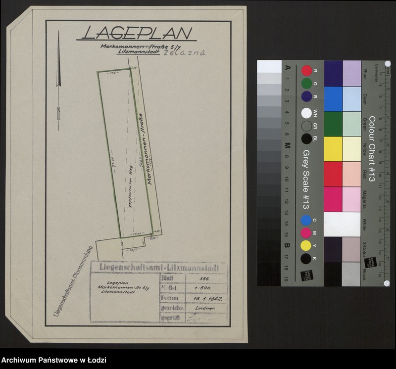Obraz 1 z jednostki "Lageplan Markomannen - Strasse 5/1 Litzmannstadt"