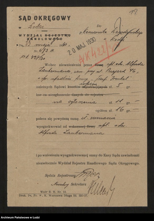 Obraz 20 z jednostki "Józef Frenkel- magazyn pończoch"