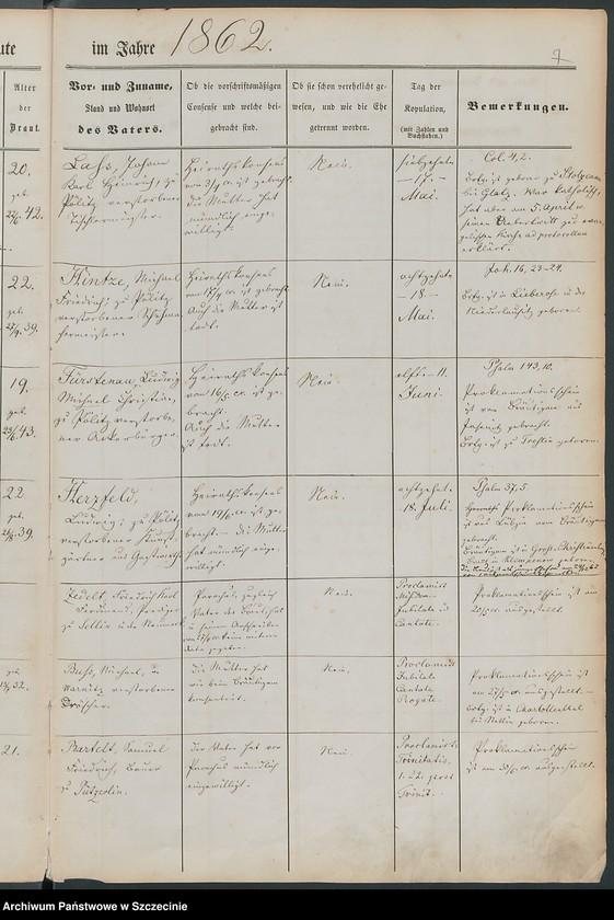 image.from.unit.number "Trauregister. Pöelitz (Police, szcz.)."