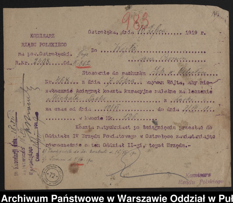 image.from.unit.number "Akta organizacyjne, okólniki [m.in. regulamin służbowy, wykaz organizacyjny powiatu ostrołęckiego, wyciągi z ustaw]"